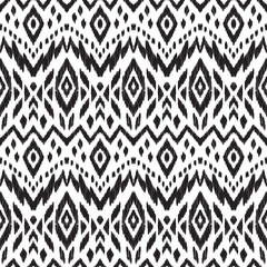 Black and white vector seamless pattern. Abstract ethnic print for fashion fabric, home decor textile, wallpaper, card and wrapping paper.