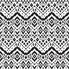 Black and white vector seamless pattern. Ethnic print for fashion fabric, home decor textile, wallpaper, card and wrapping paper.