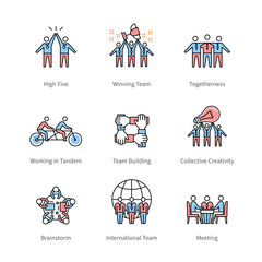 Team work, management, business concept symbols