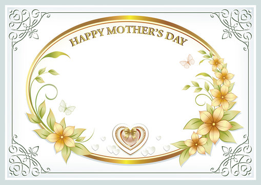 Greeting card for Mother's Day in gold design