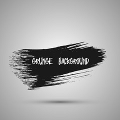 Black grunge design element, box, frame for text. Hand drawn brush strokes.
