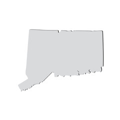 Map of the U.S. state of Connecticut on a white background