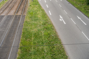 Obraz premium Strassenbahnschienen