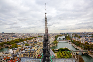 aerial view from Notre Dame de Paris