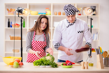 Food cooking tv show in the studio