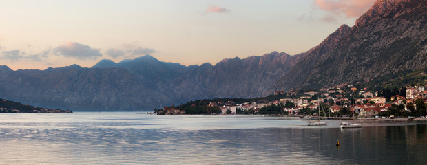 Kotor Bay, Montenegro, at sunset