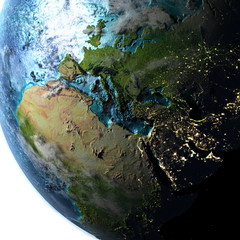 Fototapeta premium EMEA region on planet Earth