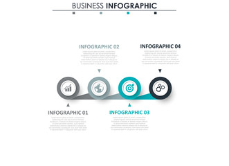 Obraz premium Business data visualization. Process chart. Abstract elements of graph, diagram with 4 steps, options, parts or processes. Vector business template for presentation. Creative concept for infographic.
