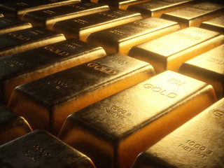 Gold bars 1000 grams. Concept of success in business and finance. - 145511447