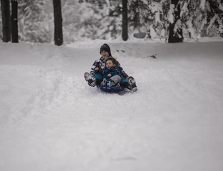 Winter fun with a sledge