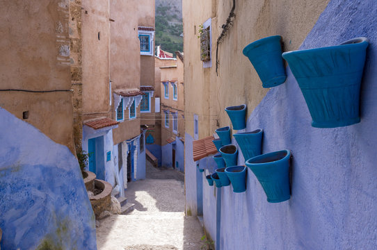 Ruelle bleue de Chefchaouen, ville du Maroc