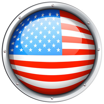 Round icon for flag of America