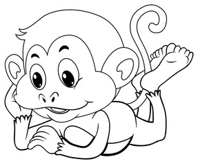 Doodle animal for happy monkey