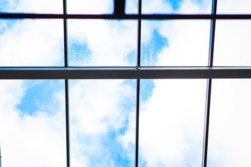  Glass entrance to modern building