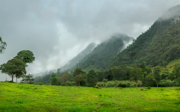 Monta&ntilde;as ba&ntilde;adas por las nubes