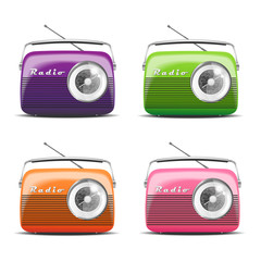 Set Vintage Radio. Vector illustration