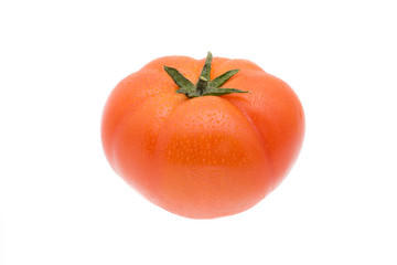 Fresh Red Tomato with Water Droplets