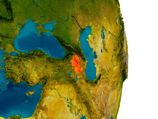 Armenia on model of planet Earth