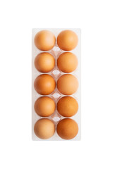 Organic Ten Egg Pack Isolated on White