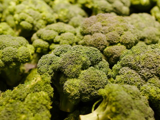 Broccoli in a pile on a market