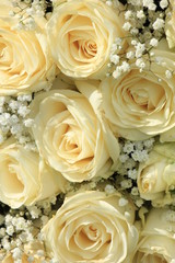 white rose and gypsophila bouquet