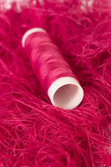 Neon Red sewing thread background