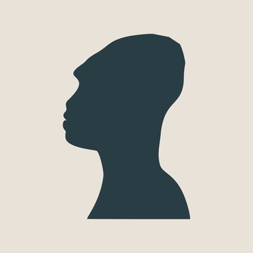 recommend clip art: Prehistoric man vector portrait. Man avatar profile view. Isolated male face silhouette or icon . Vector illustration.