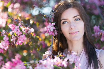 Young woman in the spring