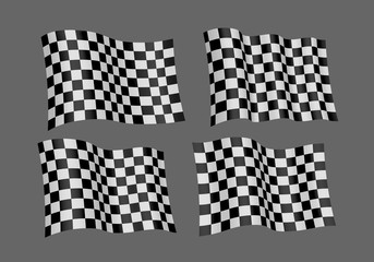 Waving Checkered racing flag. Vector