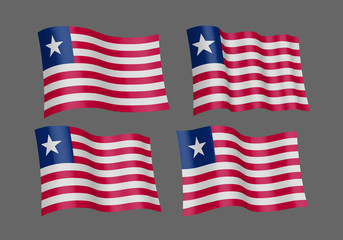3D Waving Flag of Liberia