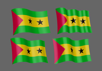 3D Waving Flag of Sao Tome and Principe