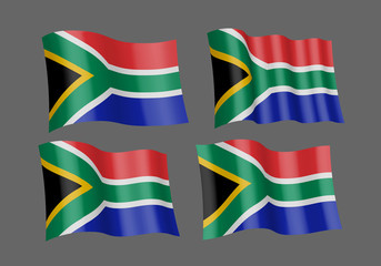South Africa vector flags set.