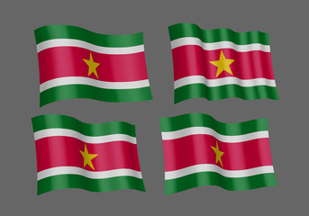 Surinamese waving Flag. Vector illustration Eps 8.
