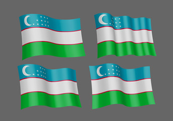 3D Waving Flag of Uzbekistan