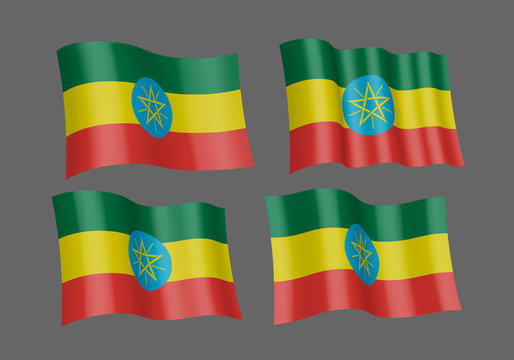 Vector Illustration , Flag of Ethiopia