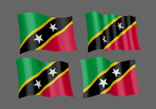 3D Waving Flag of Saint Kitts and Nevis