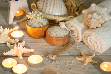 Items for spa, towels