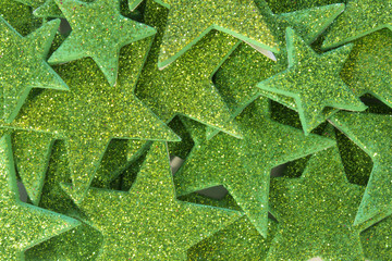 Green Glitter stars background