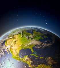 Fototapeta na wymiar Central and North America from orbit