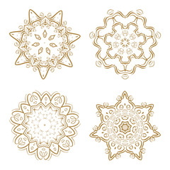 Set of vector round design elements.