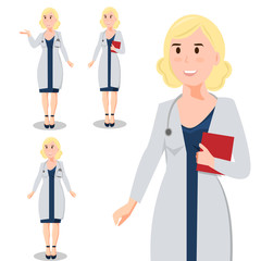 Fototapeta premium Female doctor different poses