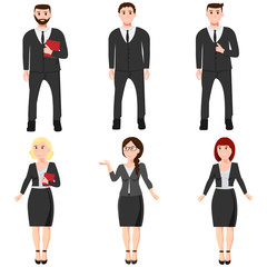 Different businessman and businesswoman set