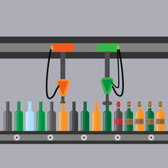 Wine factory. Flat design