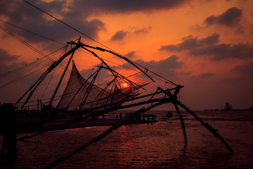 Chinese fishing nets in Fort Kochi.