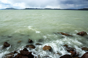 Stormy Lake Balaton, Hungary