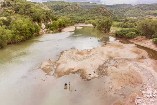 River called Rio Grande o Choluteca in Honduras