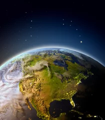 Photo sur Plexiglas Pleine Lune arbre North America from orbit