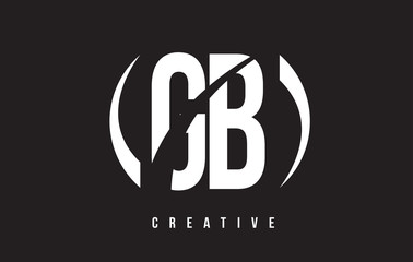 GB G B White Letter Logo Design with Black Background.