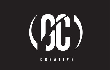 GC G C White Letter Logo Design with Black Background.