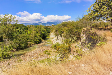 Fototapeta na wymiar Landscape view at the river called Rio Guangololo near Humuya in Nicaragua.